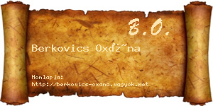Berkovics Oxána névjegykártya